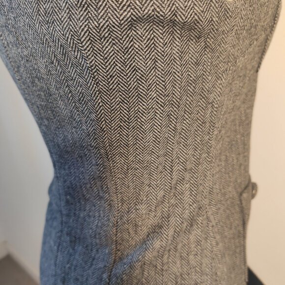 Self-portrait Grey Checkered Wave Belted Short Dress - Picture 9 of 11